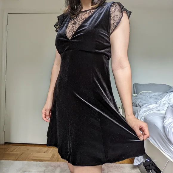 Zara | Dresses | Zara Black Velvet And Lace Dress | Poshmark Zara | Dresses | Zara Black Velvet And Lace Dress | Poshmark